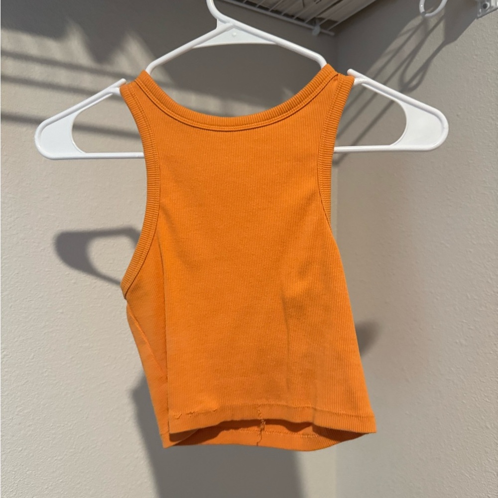 H&M Bright Orange Sleeveless Crop Top